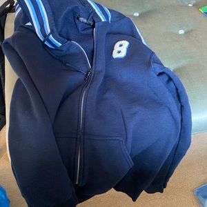 Hoodie by JET John Eshaya size P / small pre owned good condition navy w/ stripe